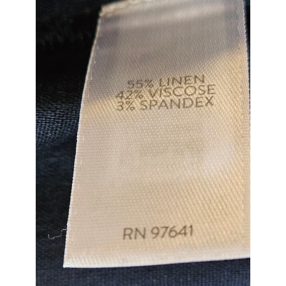 J Jill Linen Stretch Navy Cropped Capri Pants L - Picture 4 of 6